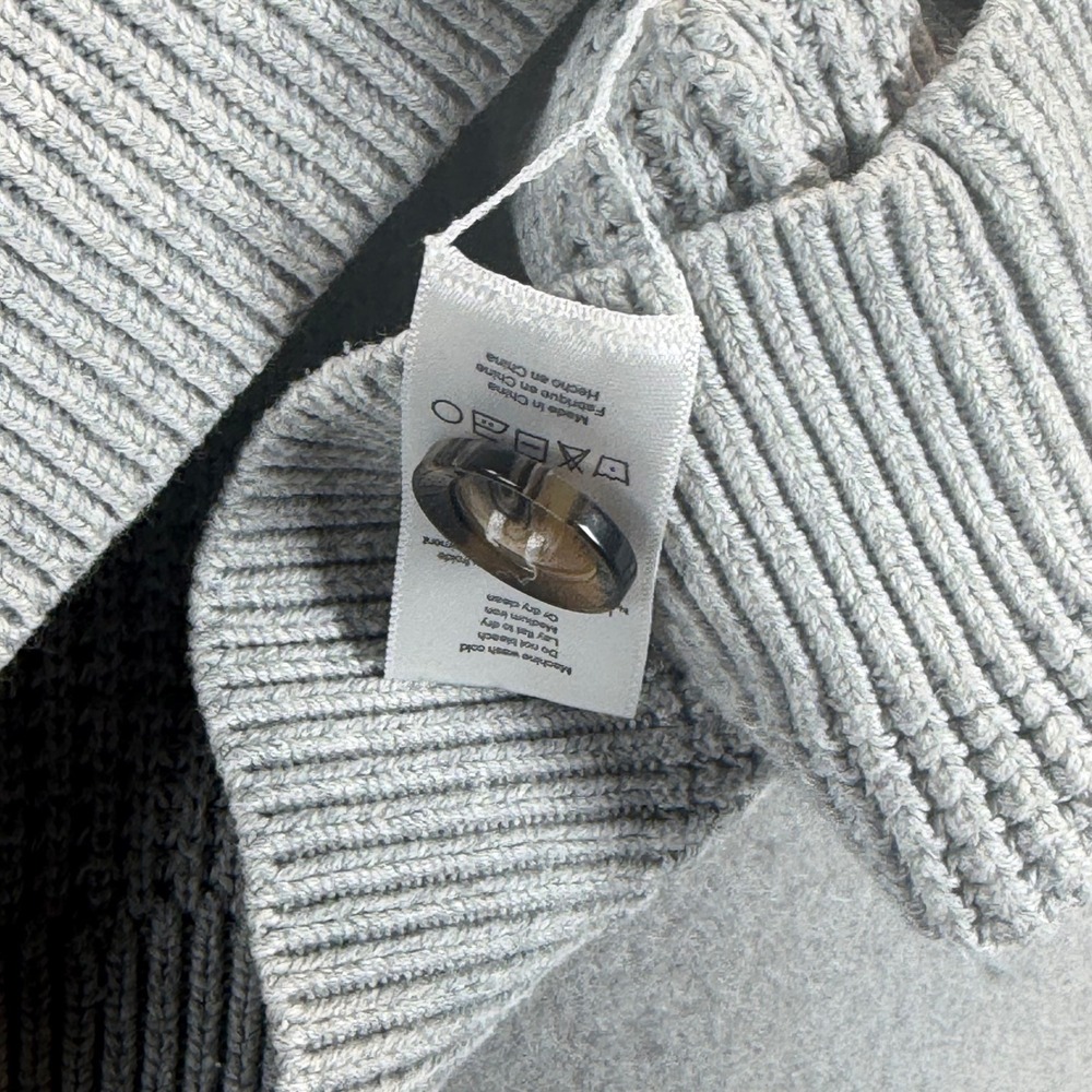 Lunya Good In Bed Organic Cotton Silk Waffle Knit Henley Sweater Grey XS/S - Picture 8 of 9